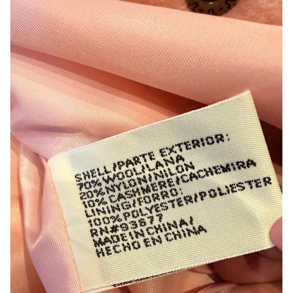 Women's St. John's Bay Pink Pea Coat Sm Wool Cashmere Blend Old Money Soft Girl - Picture 14 of 14